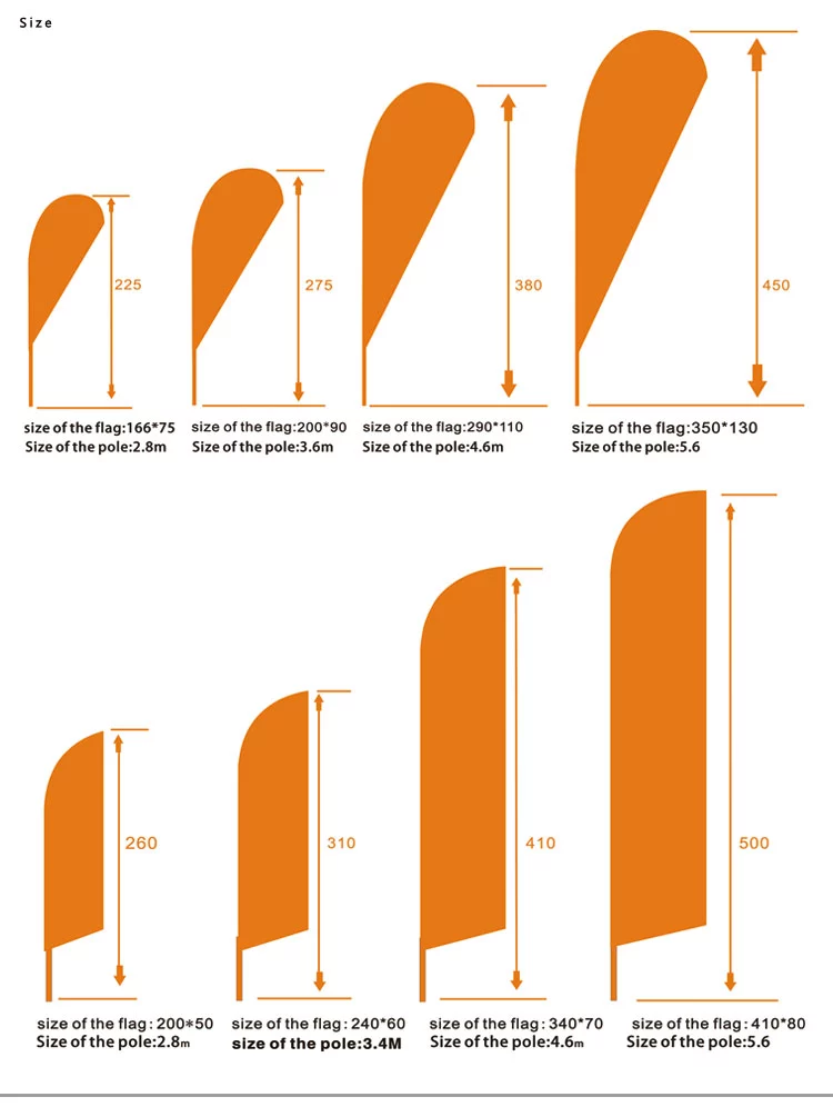 Beach flagpole size
